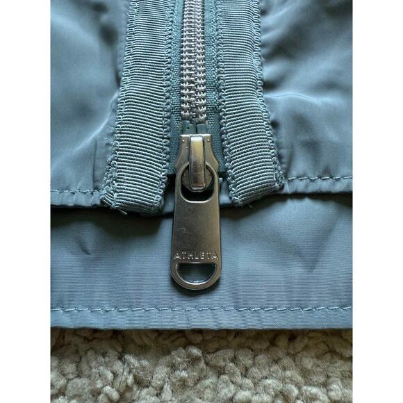 Athleta Drip Drop Full Zip Water Repellent Jacket with Hood Blue/Grey Small - Picture 7 of 14